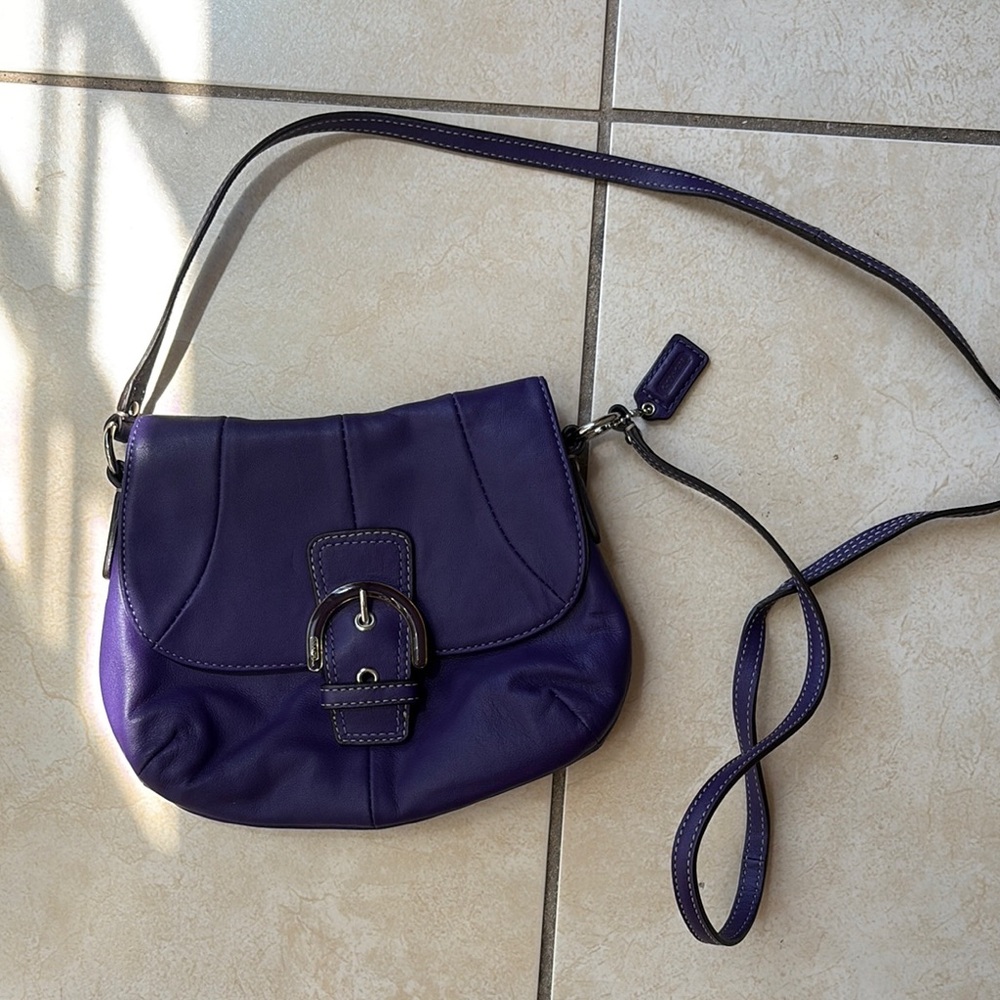 Coach SoHo Purple Leather Crossbody Bag